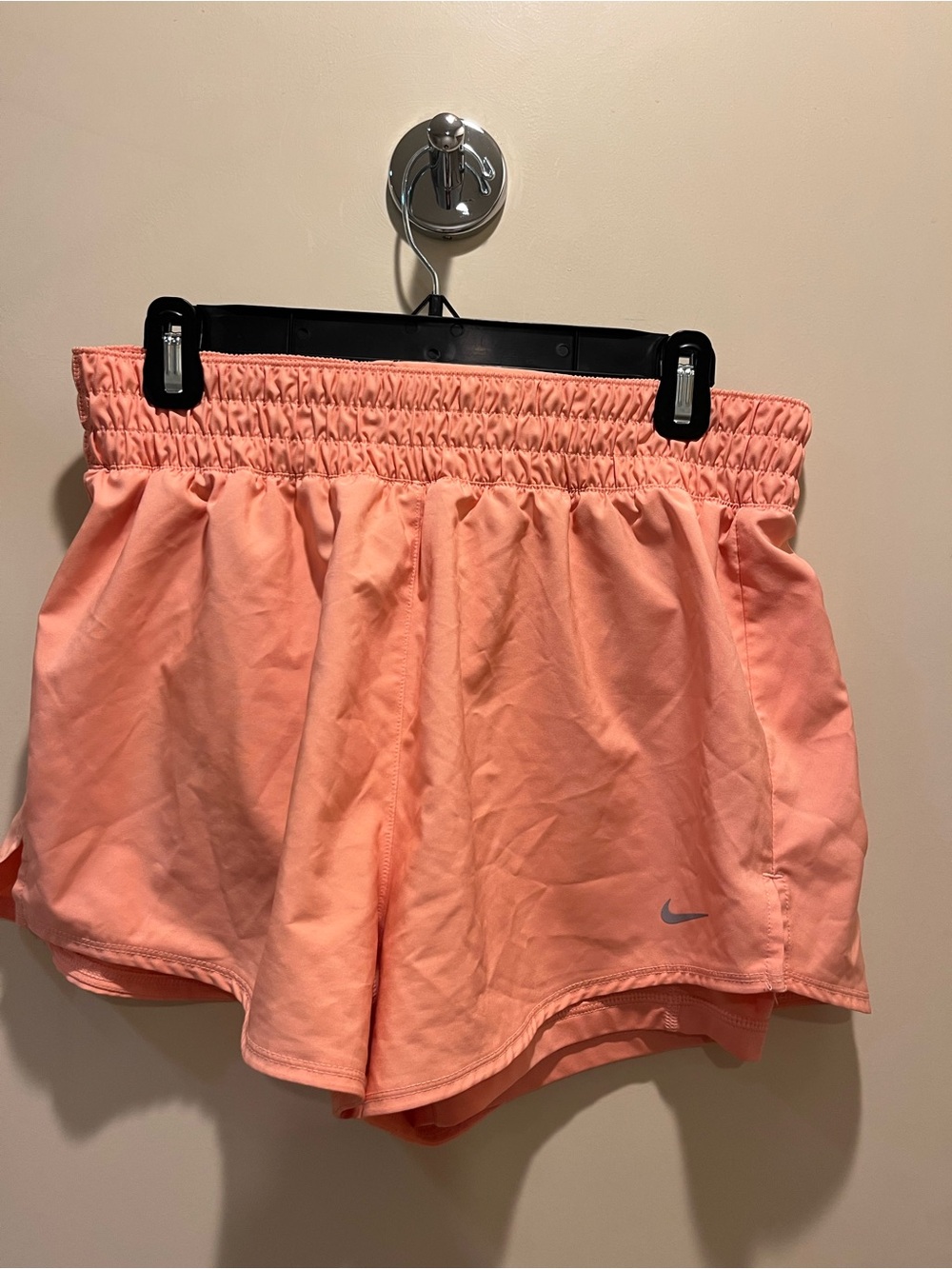 Nike Women’s Coral Peach Athletic Shorts with Elastic Waistband